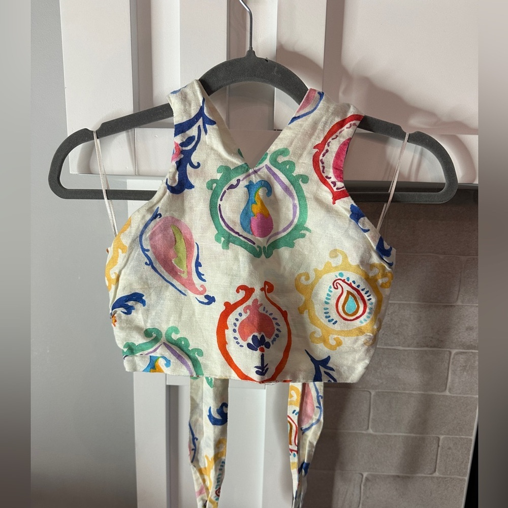 Zara paisley halter Crop Top| size xs